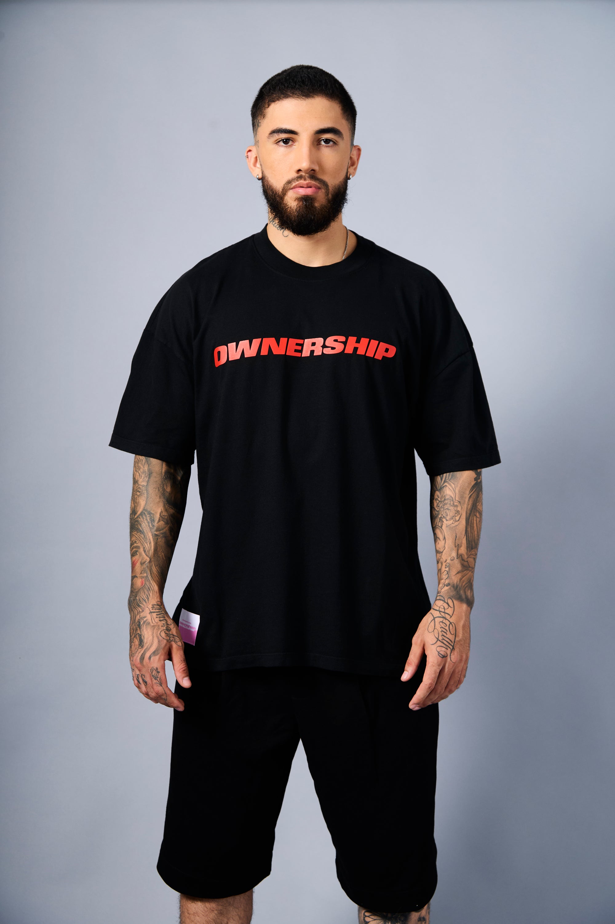 Solid T-Shirt - Black & Red