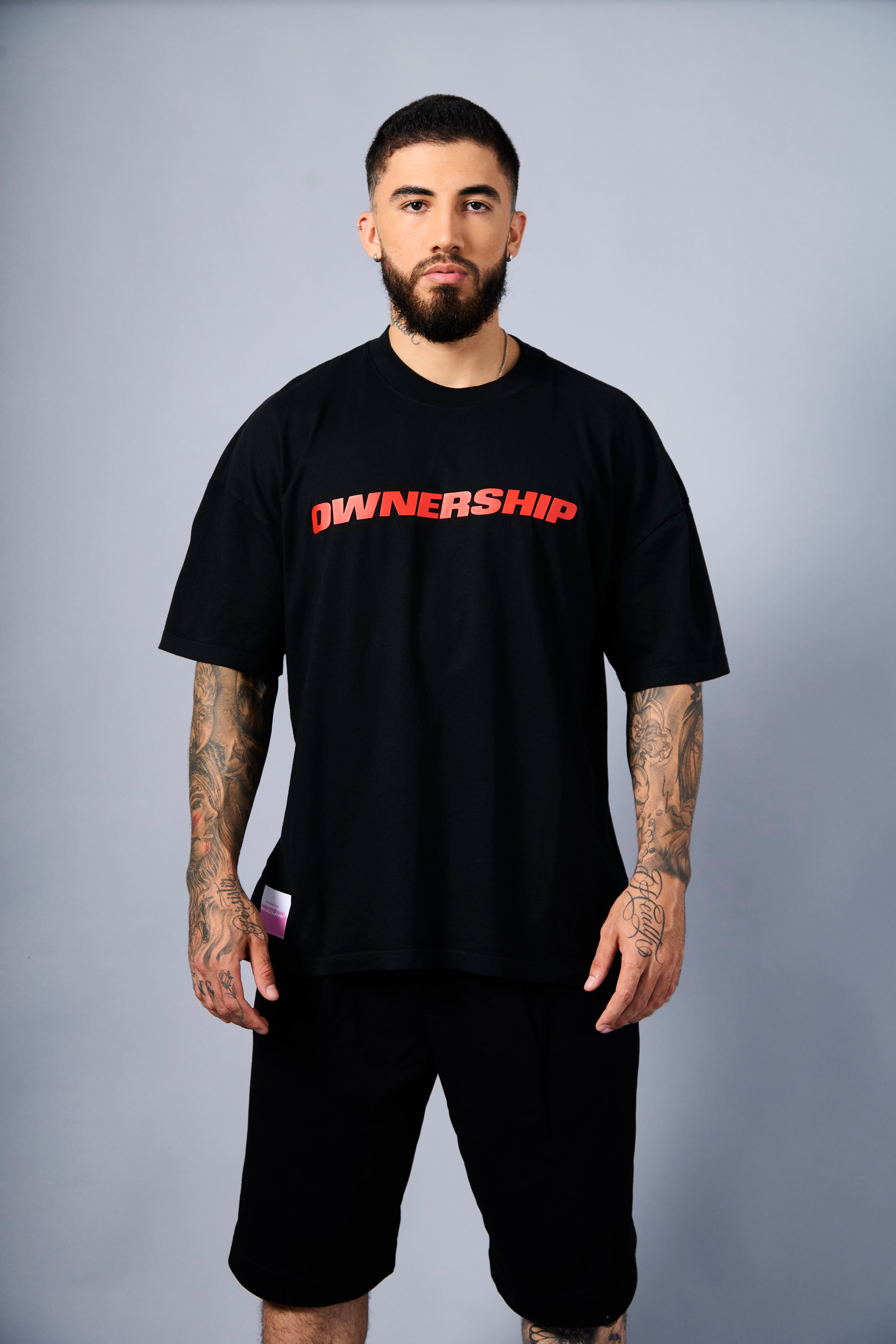 Solid T-Shirt - Black & Red
