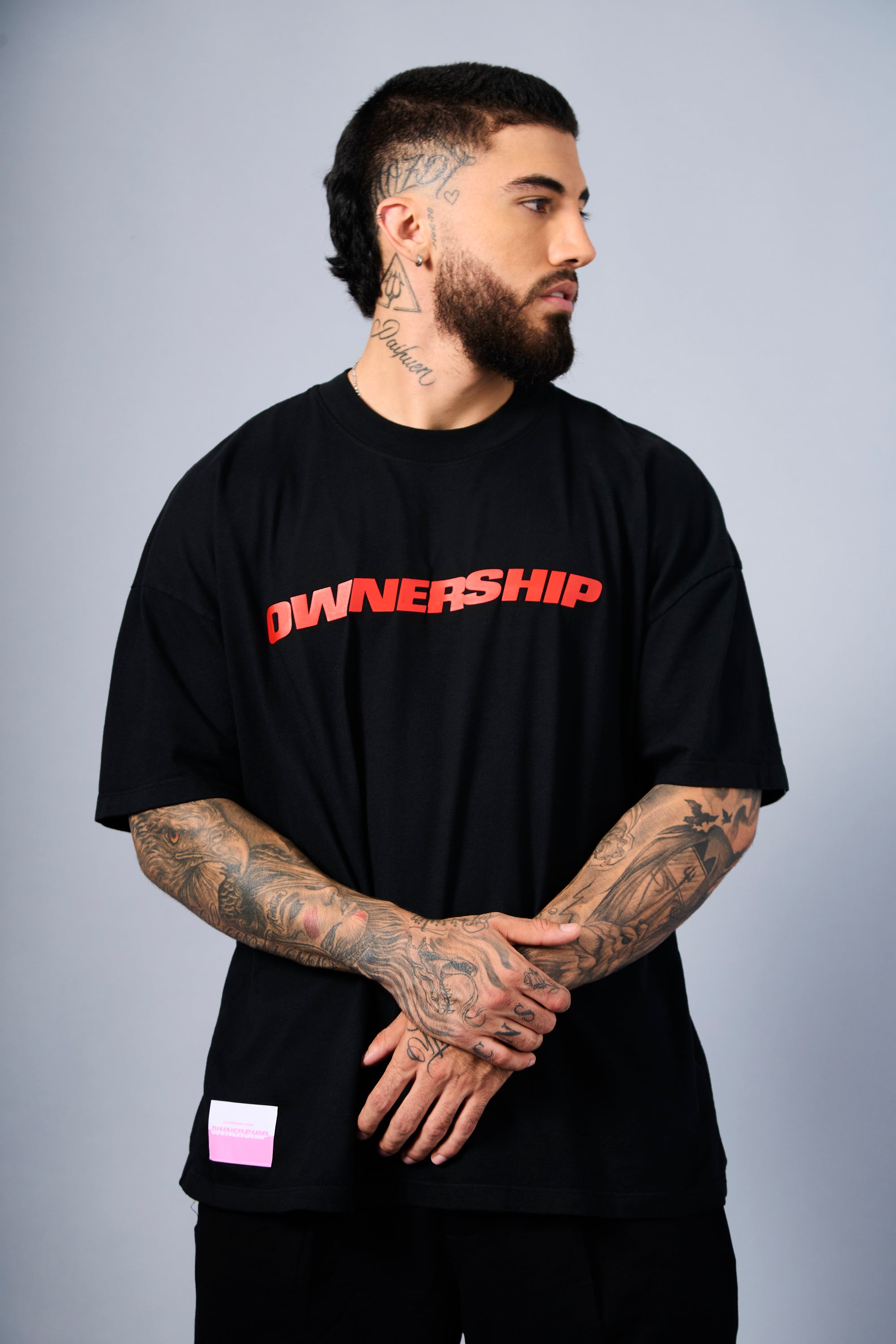 Solid T-Shirt - Black & Red