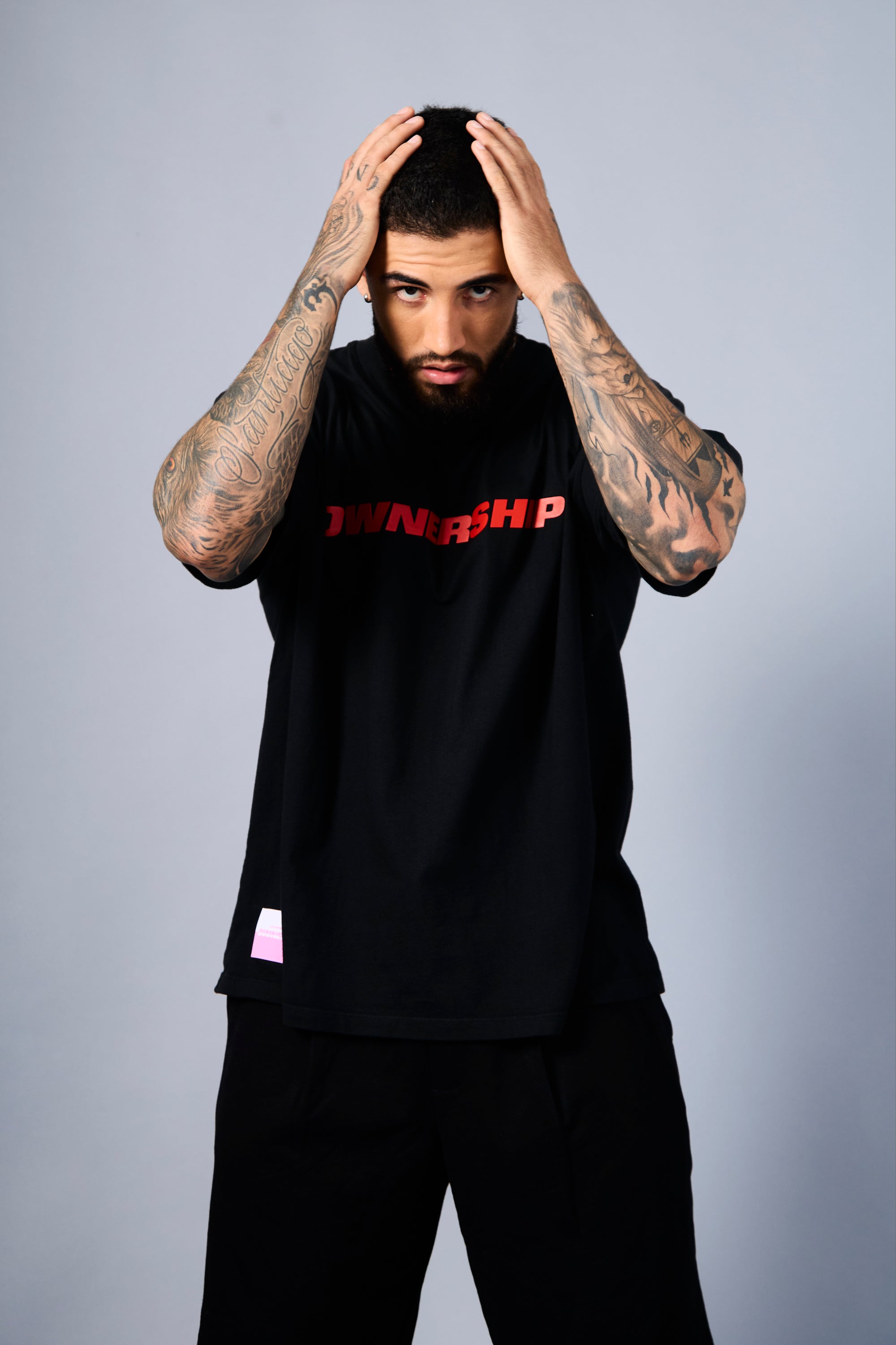 Solid T-Shirt - Black & Red