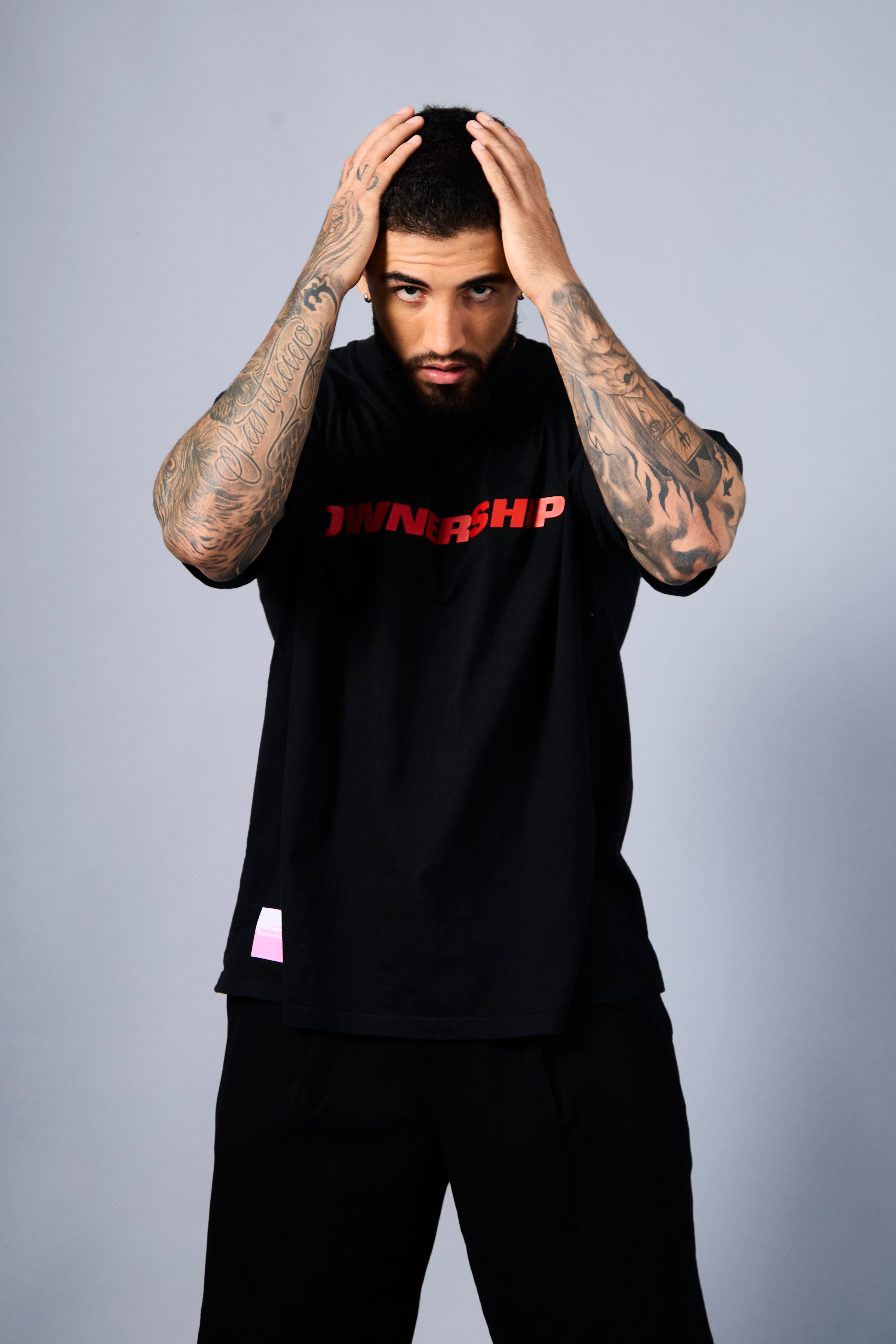 Solid T-Shirt - Black & Red