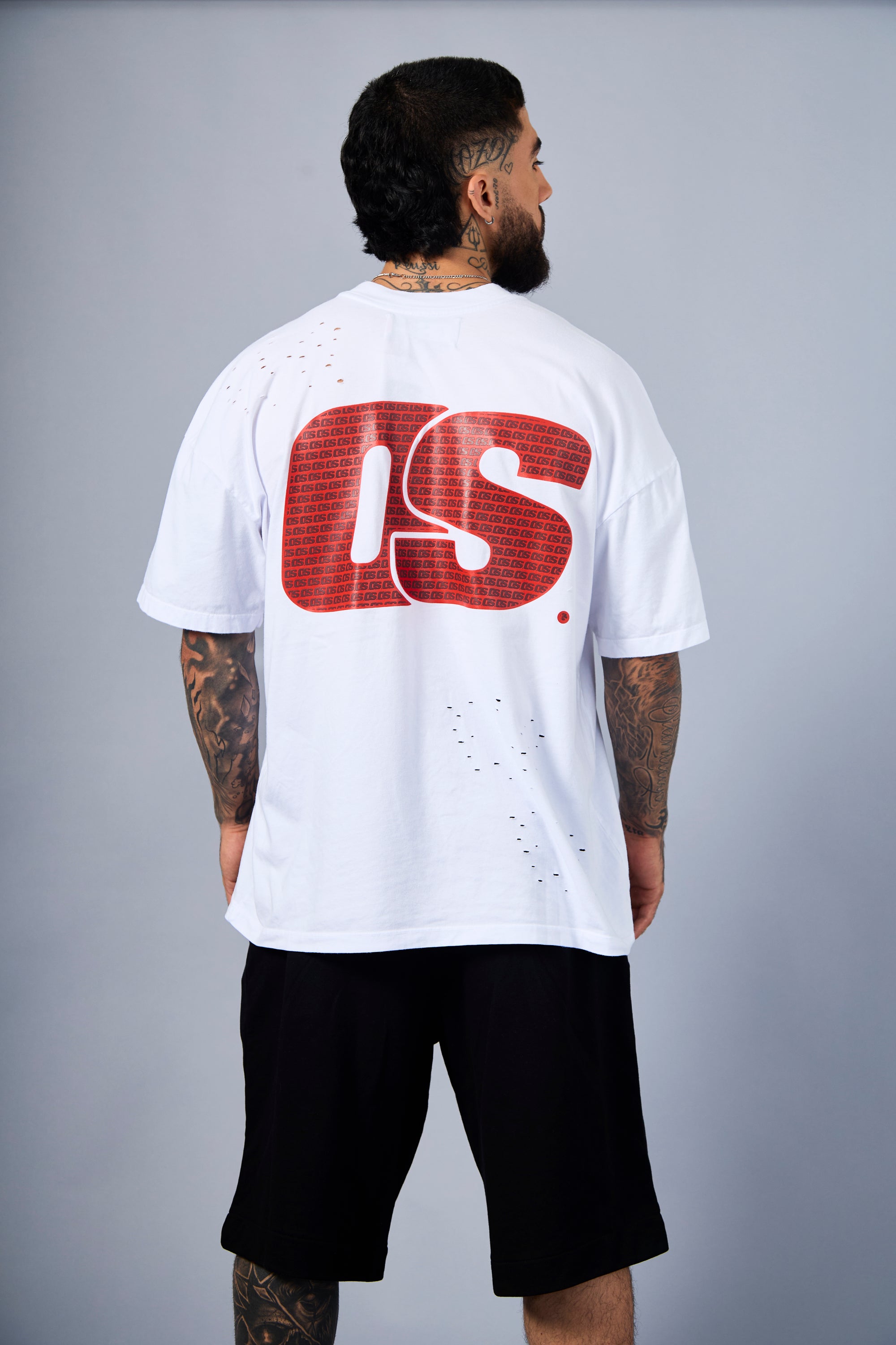 Solid T-Shirt - White & Red