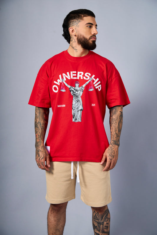 Men's Heavy Heart & Brain T-Shirt - Red