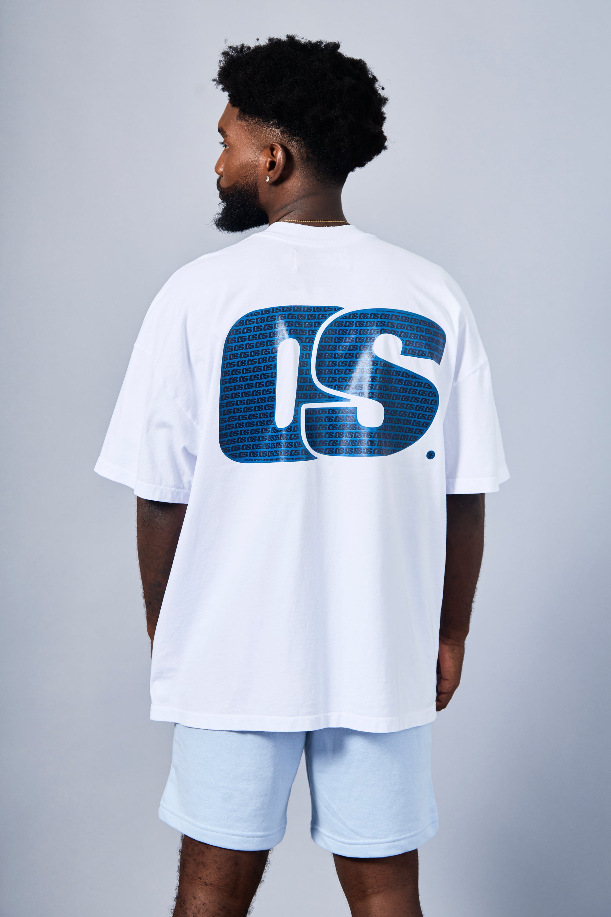 Solid T-Shirt - White & Navy