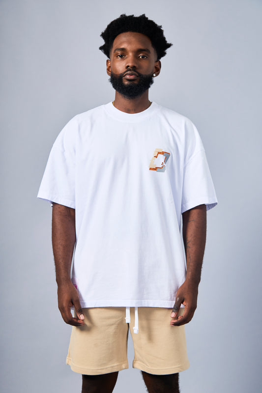 Men's Roulette T-Shirt - White & Beige