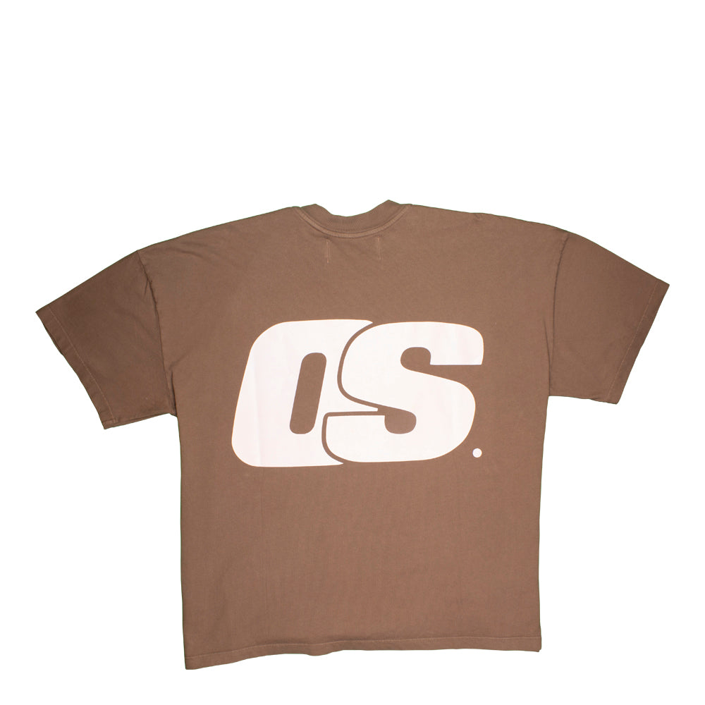 Solid T-Shirt - Brown & White