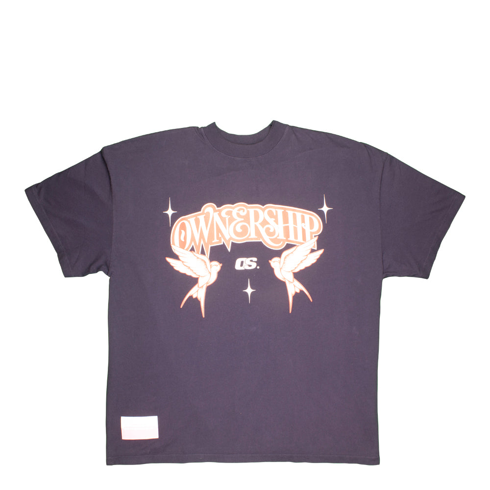 OS Twin Birds T-Shirt- Navy