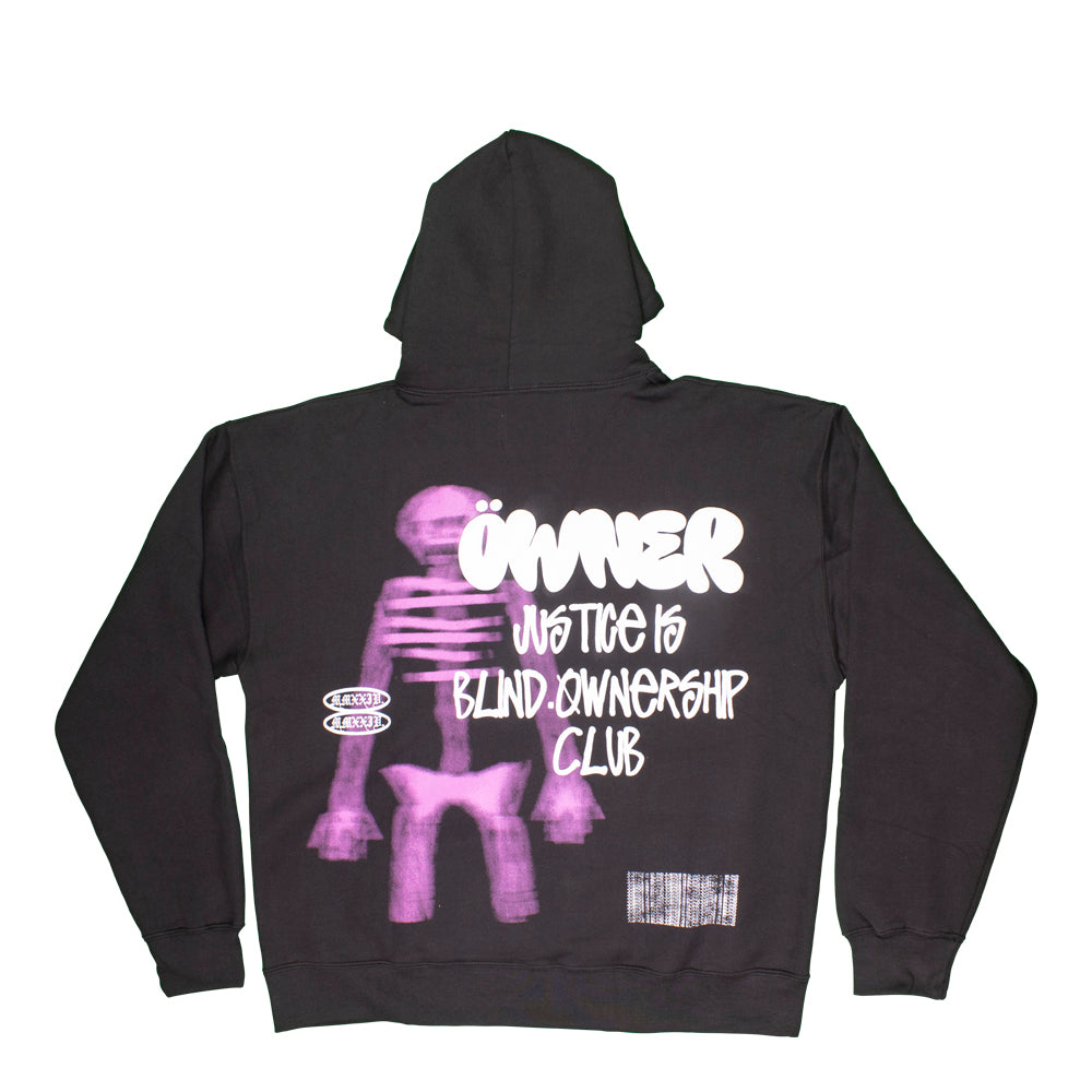 Motion Blur Skelly Hoodie - Black & Pink