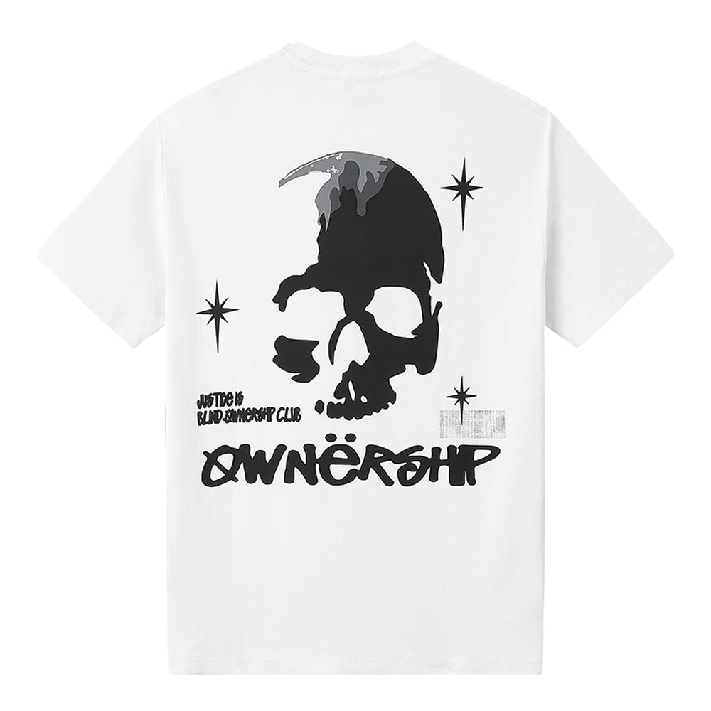 Ownership Skull Star T-Shirt - White & Black