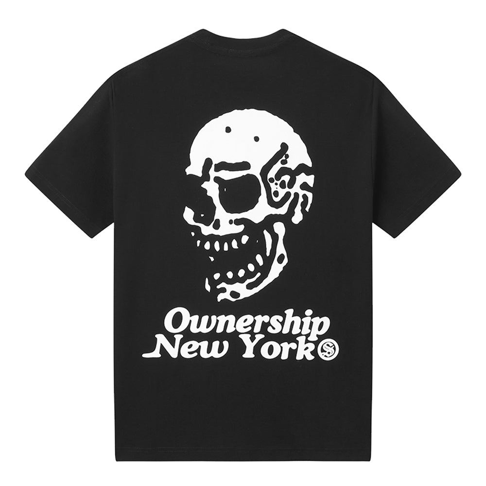 Ownership Skelly Skull NY T-Shirt - Black & White