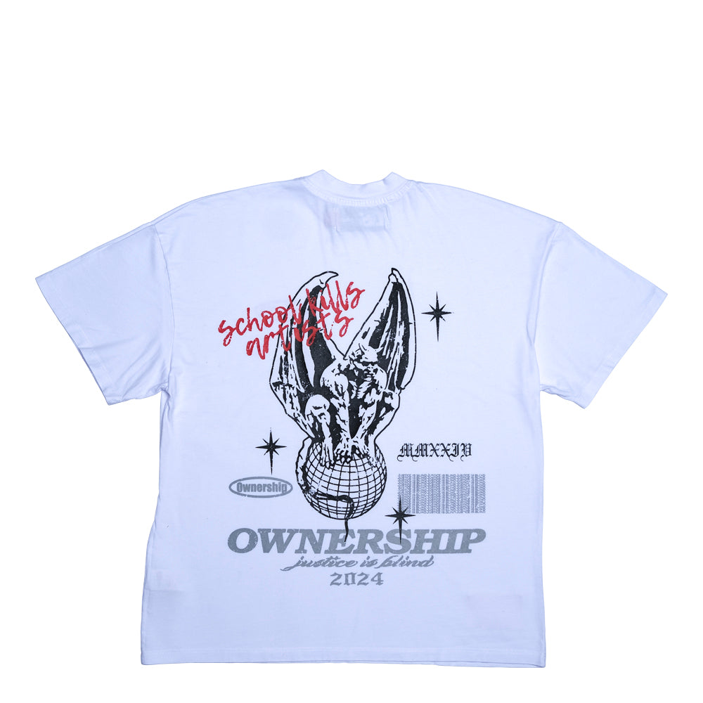 Gargoyle T-shirt- White & Red