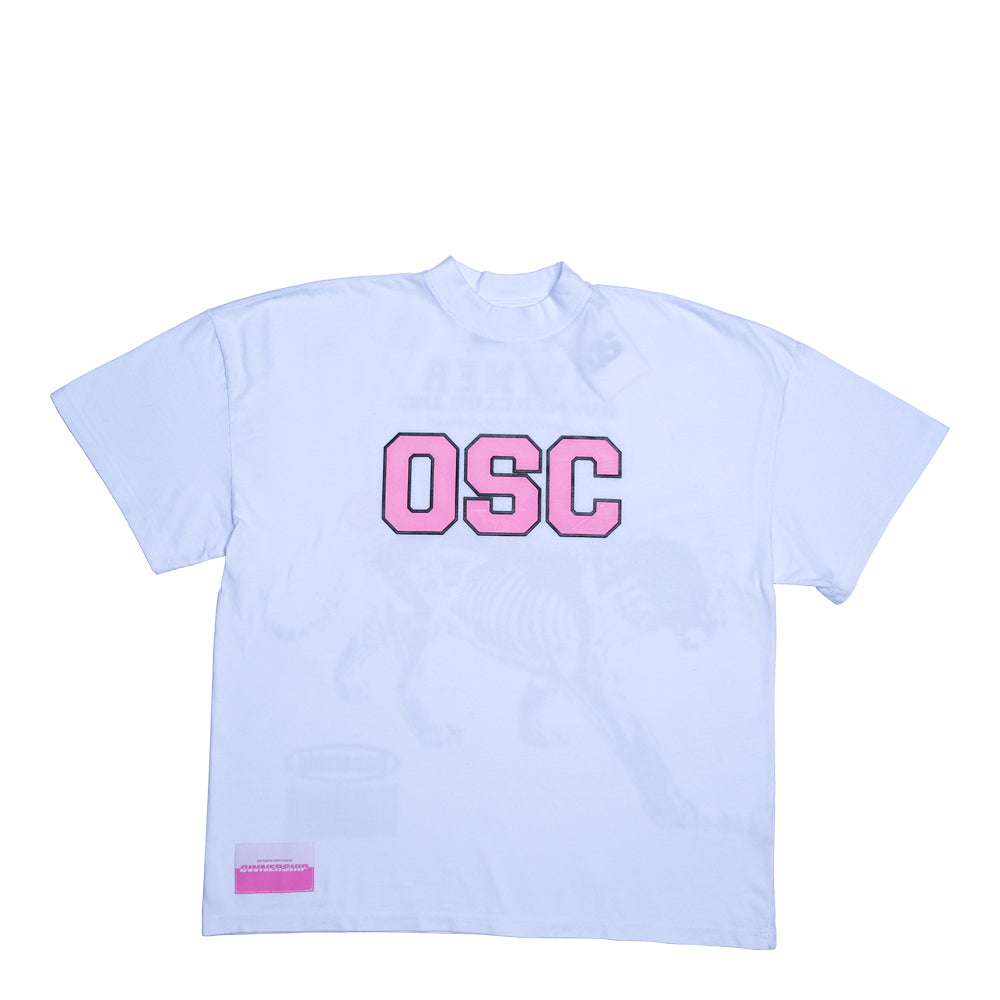 Varsity Tiger T-Shirt- White & Pink